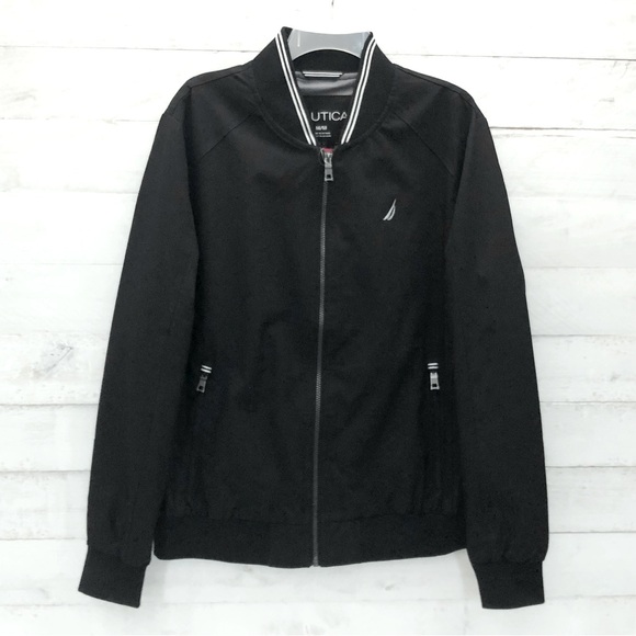 Nautica Mens Bomber Jacket • Black • Sz M • NWT - Picture 1 of 13